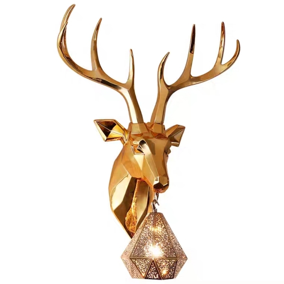 Contemporary Deer Head Wall Lamp - Picture 3 of 5